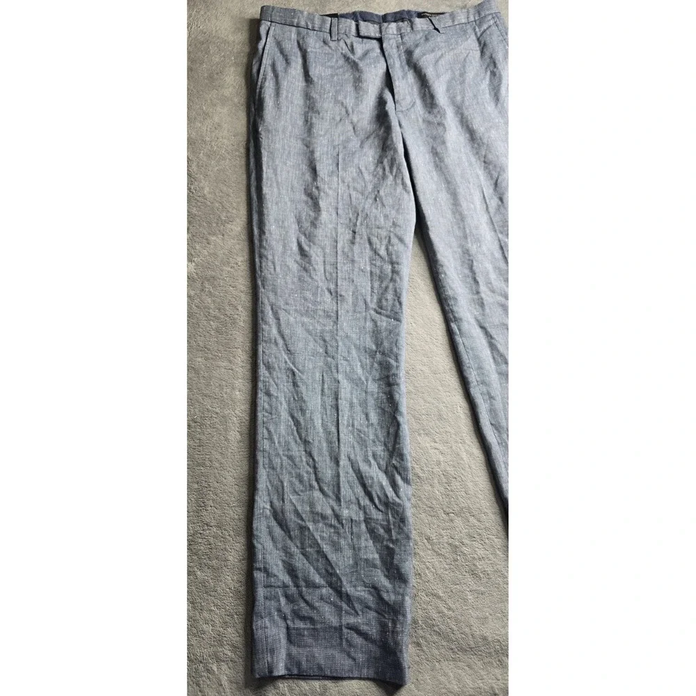 NWT Banana Republic Pants Mens 35x32 Navy Blue Slim Fit Performance Linen City